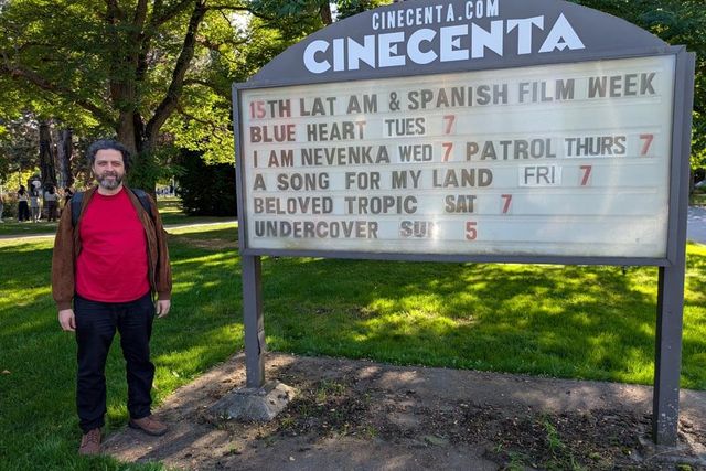 The Cinecenta marquee listing the 15th Latin American and Spanish Film Week programme